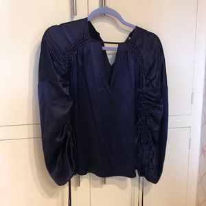 Parker ruched long sleeve blouse NWT XS